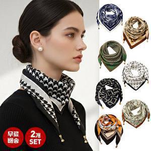 엔비 [2개세트] 사계절 쁘띠 스카프 사각스카프 목보호 마그네틱 스카프링