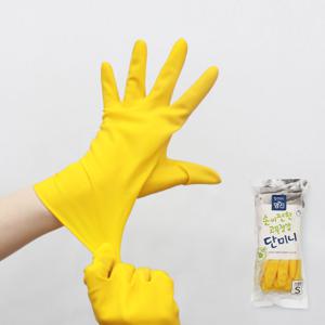 명진 단미니 라텍스 고무장갑 소 10켤레 엘로우