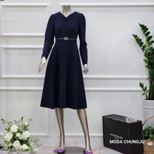 [미니멈]MD 브이넥 콩단추 플레어 원피스 MD MXDGWO0120 M_CJ