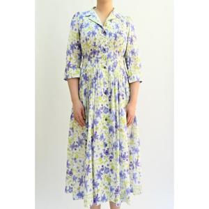 [비꼴리끄]코튼 프린트 핀턱 원피스