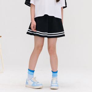 [오션스카이] [2color]여아 속바지내장 라인 플레어 Skirt