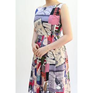 [비꼴리끄(여성)]코튼 프린트 민소매 원피스 B242WO1100