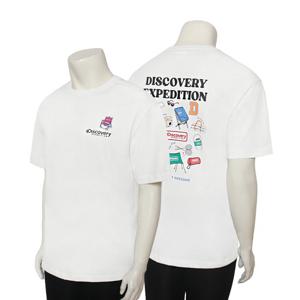 디스커버리 공용 피크닉 등판 그래픽 반팔티셔츠 화이트 DXRS5A043 DXRS5A043WHS