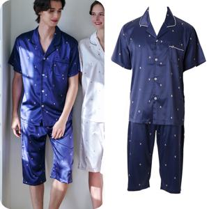 [비너스]남성잠옷 부드러운 실크필 물실크 반팔실크잠옷 VPA4536M