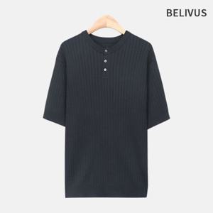 빌리버스 남자 헨리넥 니트 반팔 티셔츠 BRE053