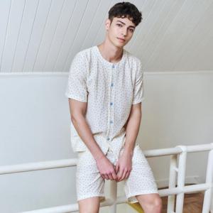 비너스 시원한 착용감 크리즈 도트 나염 남성 실내복 반바지 VEP3933M
