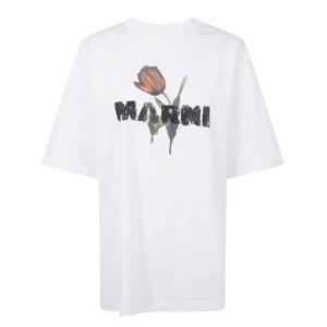 마르니 반팔 티셔츠 THJET49P18 USCY31 LOW01 LILY WHITE