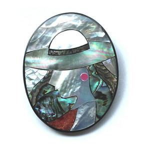 아트박스/이쁨 소녀 자개 브로치 백금도금핀