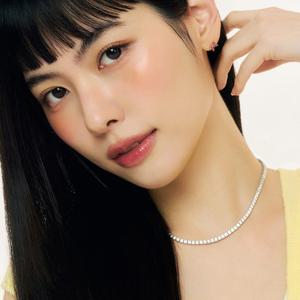 [티르리르]20캐럿 테니스 실버화이트 목걸이 HNXSVR30634M-W