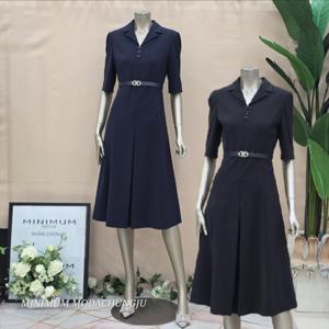 [미니멈]MD 카라넥 5부 플레어 원피스 MD MMZBGWO3960 M_CJ