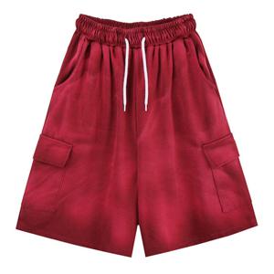 [리빌모아]남자 블리칭 카고 밴딩 하프팬츠 DS-PTH-Q254-빨강