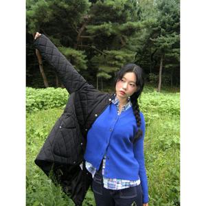 [빈폴레이디스]울 혼방 V넥 카디건 블루 (BF495AC07P)