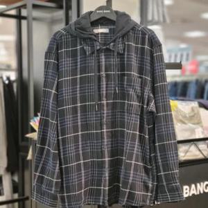 뱅뱅 HC21 가을 후드 탈부착 면체크 빅 남방셔츠 BSK637