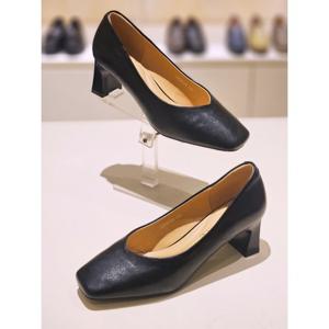 고세 여성 스퀘어 민자 펌프스 OZP5F029 블랙 6CM