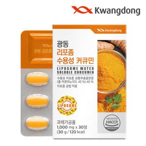 광동 리포좀 수용성 커큐민 30정 1박스 / 울금 강황분말 항산화