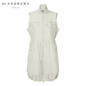 [세인트앤드류스] 여성 스모킹 밴딩 칼라 슬리브리스 원피스 821E1JO002_BG