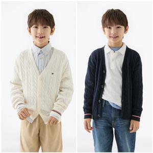 [타미힐피거칠드런TD] 글로벌 스트라이프 케이블 가디건 (T42F7WCD100BT2)