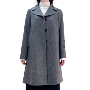 [비꼴리끄(여성)]울 해링본 자수 하프 코트B244WH3090