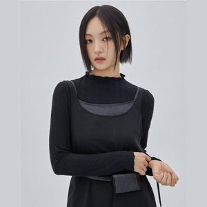 플라스틱아일랜드  (PR4CL063) 모크넥 레이스 티셔츠