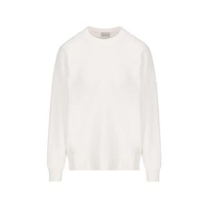 26 SS 몽클레어 로고 디테일 크루네크 롱슬리브 스웨트셔츠 화이트 8G00031809KX