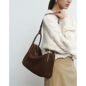 [헤지스ACC][H-VARY] 스웨이드 다크 브라운 레더 숄더백 [L] HIBA5F193W3