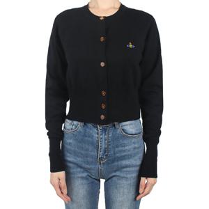 비비안웨스트우드 25FW 여성 베아 캐시미어 크롭 가디건 블랙 1803002U Y001V N401