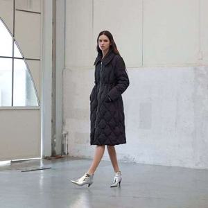 [에고이스트] (ER4TD905) 물결퀼팅 와이드카라 롱구스다운