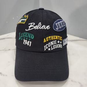 [지프]JO3GCU039 블랙 레터링&와펜장식 볼캡 야구모자_SC