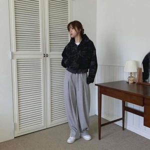 [다잇템]여성 고무줄 넓은 핀턱 벌룬핏 팬츠