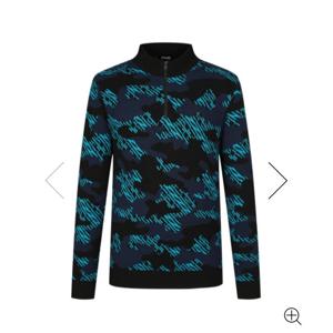 [핑]남성 패턴 반집업긴팔 니트111D3SR201_BK