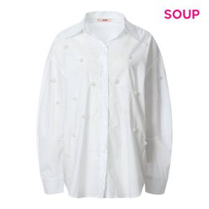 [숲]진주 비즈 포인트 오버핏 셔츠 S5ALS10