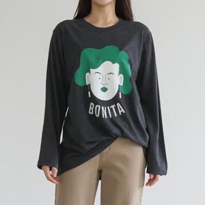 빅사이즈 502 페이스프린팅박스긴팔티 DLYT691