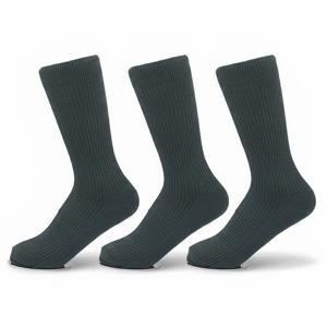 남성 가는 골지 빅사이즈 장목 양말 포레스트그린 3켤레 280-330mm