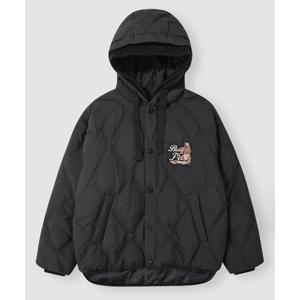 [지프]JQ4JPF305 블랙 여성전용 니트 후드 다이아 퀼팅 다운 점