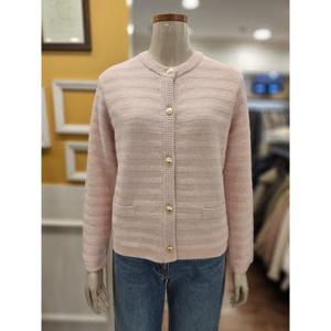 BCBG 세이브존01 텍스쳐 스트라이프 라운드넥 가디건 B5D9K102