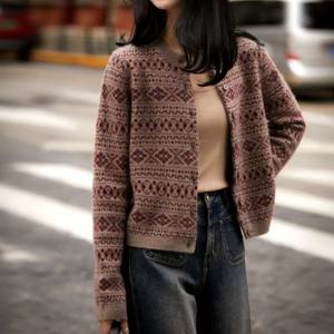 [에이시크] 브리엘 노르딕 패턴 가디건 C25DCD105