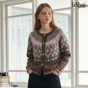 [르샵]노르딕 패턴 니트 긴팔 가디건 (DP4CK022A)
