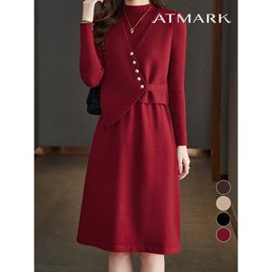 [앳마크]ATMARK 골지하프넥미디원피스+베스트SET_AA59SE006G