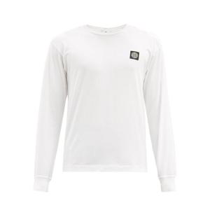 스톤 아일랜드 로고 패치 롱 슬리브 코튼 긴팔 티셔츠 761522713