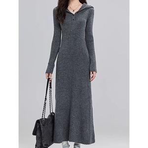 [예쎄][예쎄] 후드 골지 니트 롱원피스(S5WOP019A)