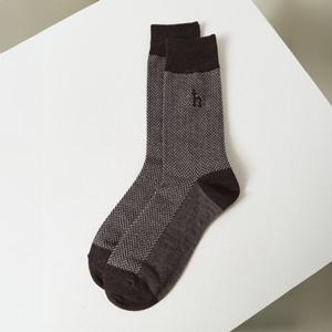 [헤지스] 남성 패턴 면혼방 장목양말 HZSS6E101W2