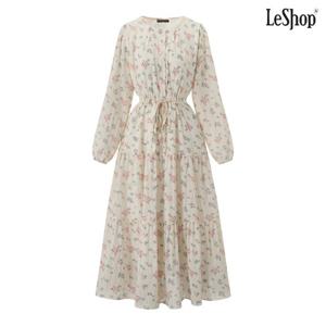 [르샵]잔꽃 셔링 허리 스트링 롱 원피스 (DQ1OW004A)
