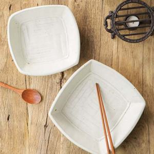 이천도자기 돌비 화이트 사각샐러드 접시 1호 21.5cm 식기 그릇 플레이트