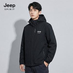 [지프]JEEP SPIRIT 공용 기능성 후드 바람막이 블랙 (JSFAJK26)