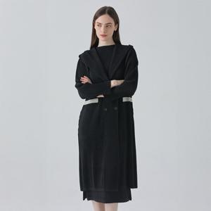 [요이츠] 더블 버튼 후드 플리츠 코트_YK02WNPCT01