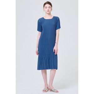 [요이츠](택가 138000원)[요이츠] 솔리드 반팔 플리츠 롱 원피스_YI04WRPOP42