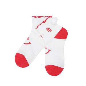 여성 스마일 폼폼 프릴 단목 양말 521F1SC001RE