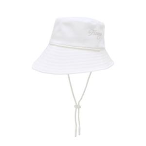 헤지스 골프 여성 26SS ROYAL NAVY 화이트 여성 레터링 로고 스트렙 버킷햇 HWHE6E106OW