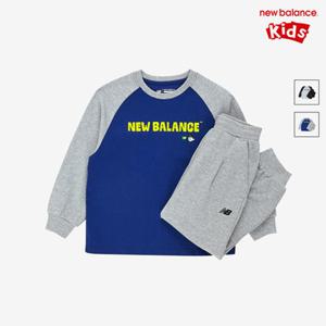 [뉴발란스키즈] NK9YG2204U(50) 블루 WE GROW TOGETHER) 라글란 긴팔 티셔츠 미니쭈리 셋업