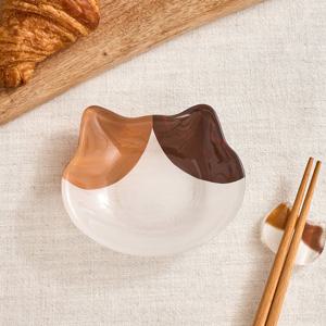 [모던하우스] L 우리집뚱냥이 유리 접시 점박이냥